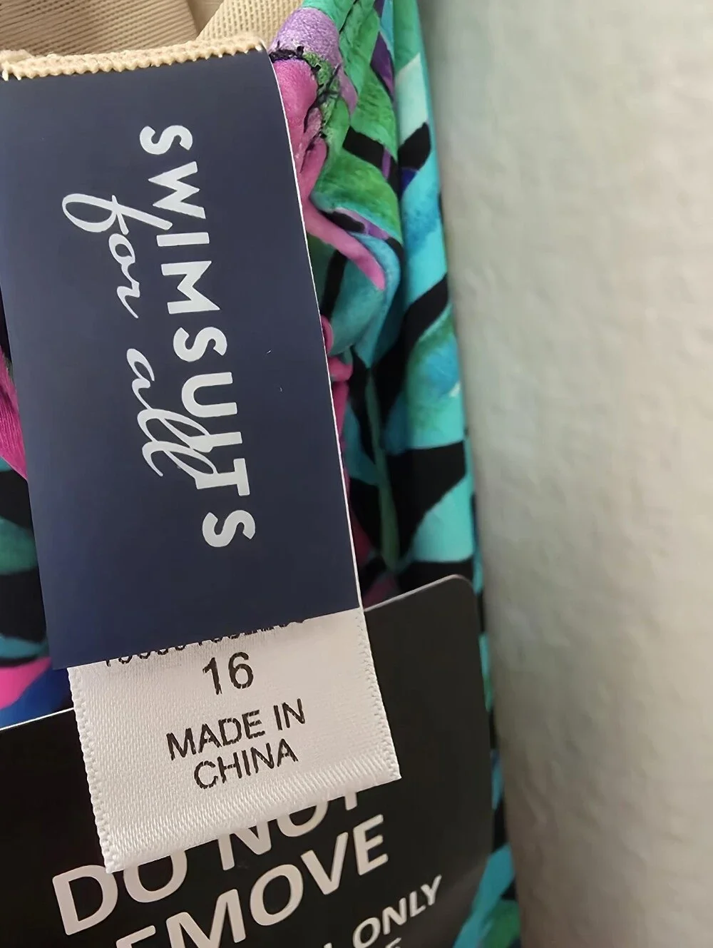 Swimsuits For All Women's Side Tie Blouson Tankini Top Tropical Palm 16 NWT
